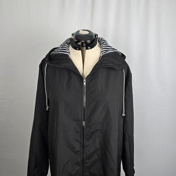 Unbranded Utility Rain Jacket Women's 2XL Black Full Zip Up Hooded NWOT - Picture 3 of 16